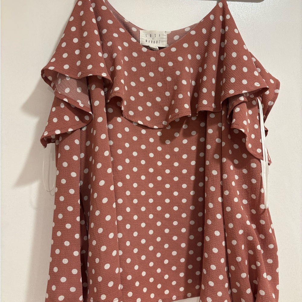 Polka Dot Ruffle Blouse
